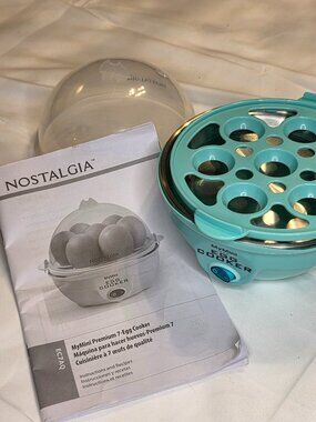 Nostalgia MyMini Premium 7‑Egg Cooker — Aqua Blue | Compact Kitchen Appliance
